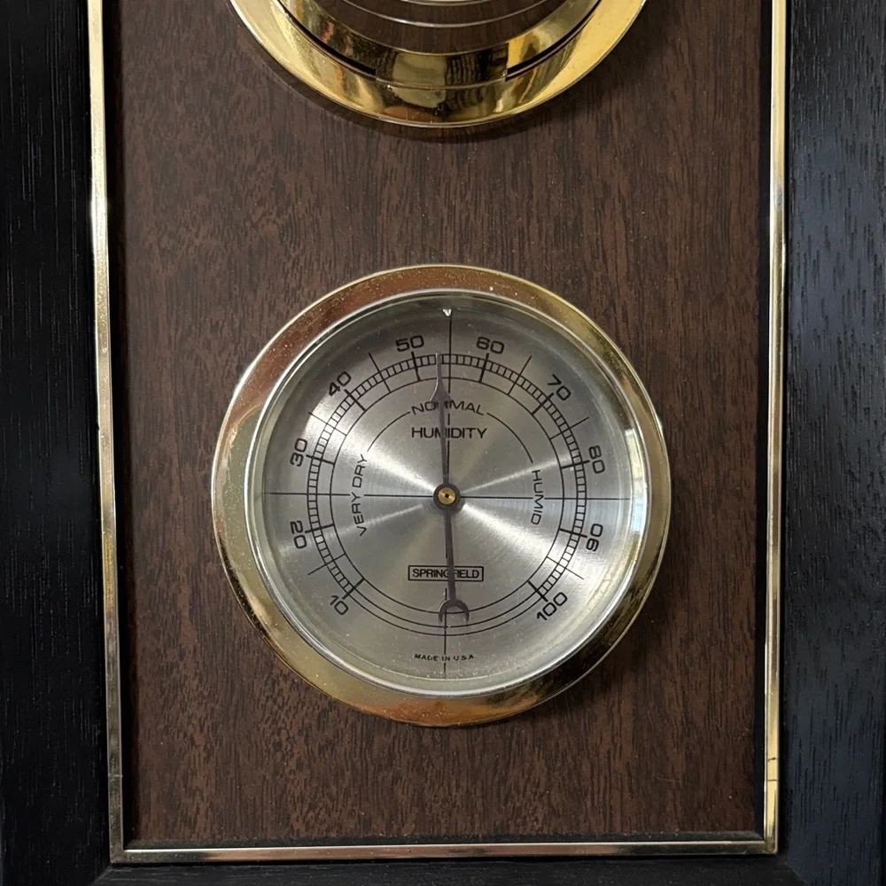 Vintage but Excellent Condition Wall Barometer with Gold Accents